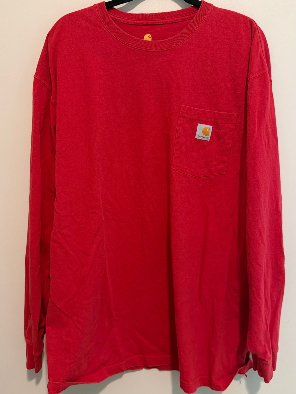 Carhartt Men’s Long-Sleeve Pocket T-Shirt – Red